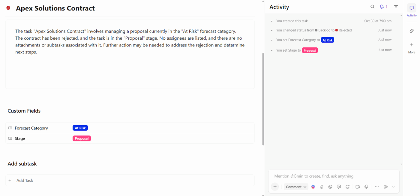 ClickUp Custom Fields in Tasks: Organize customer data and show client relationships properly