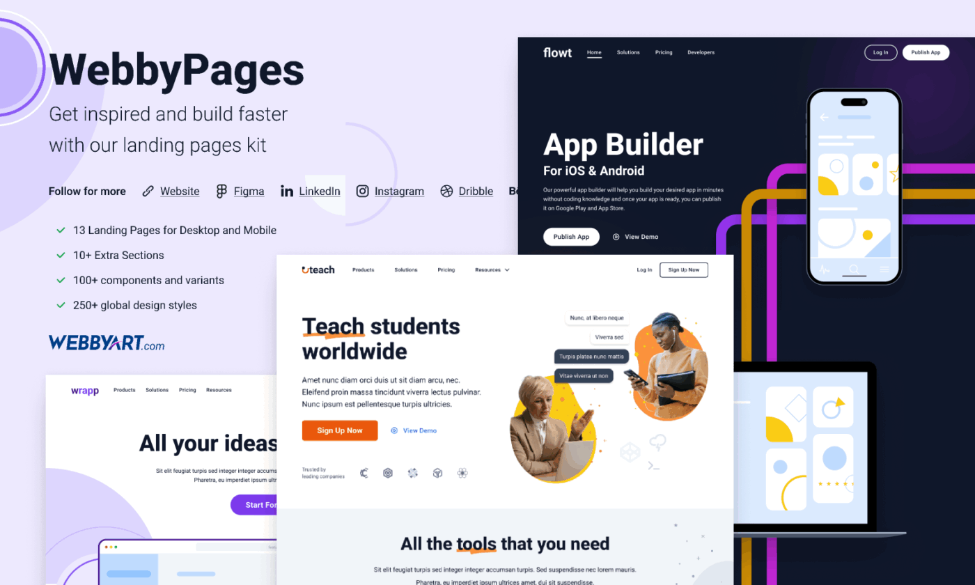 Figma Landing Page Kit Collection: Figma Website Template