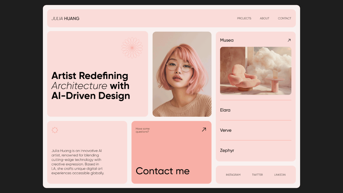 Figma Bentolio Portfolio Design Template: Figma Website Template