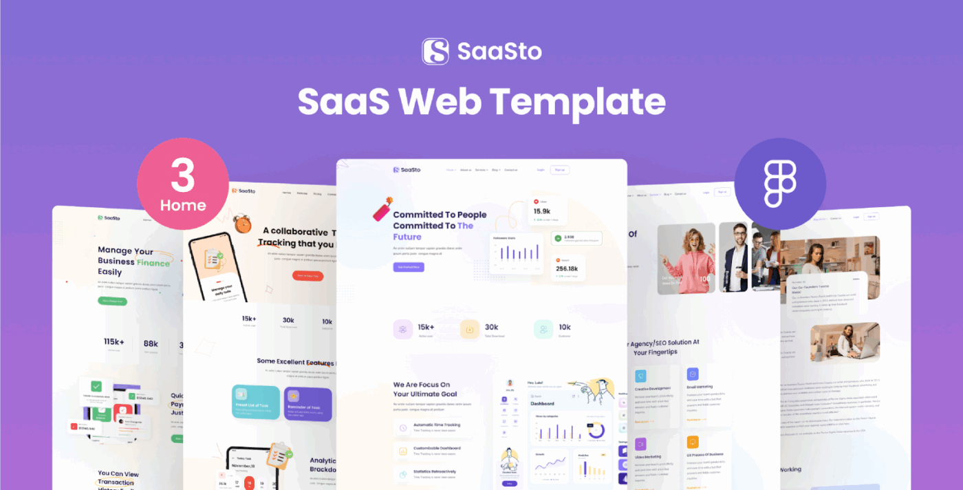 SaaSto SaaS & App Website Template : Figma Website Template