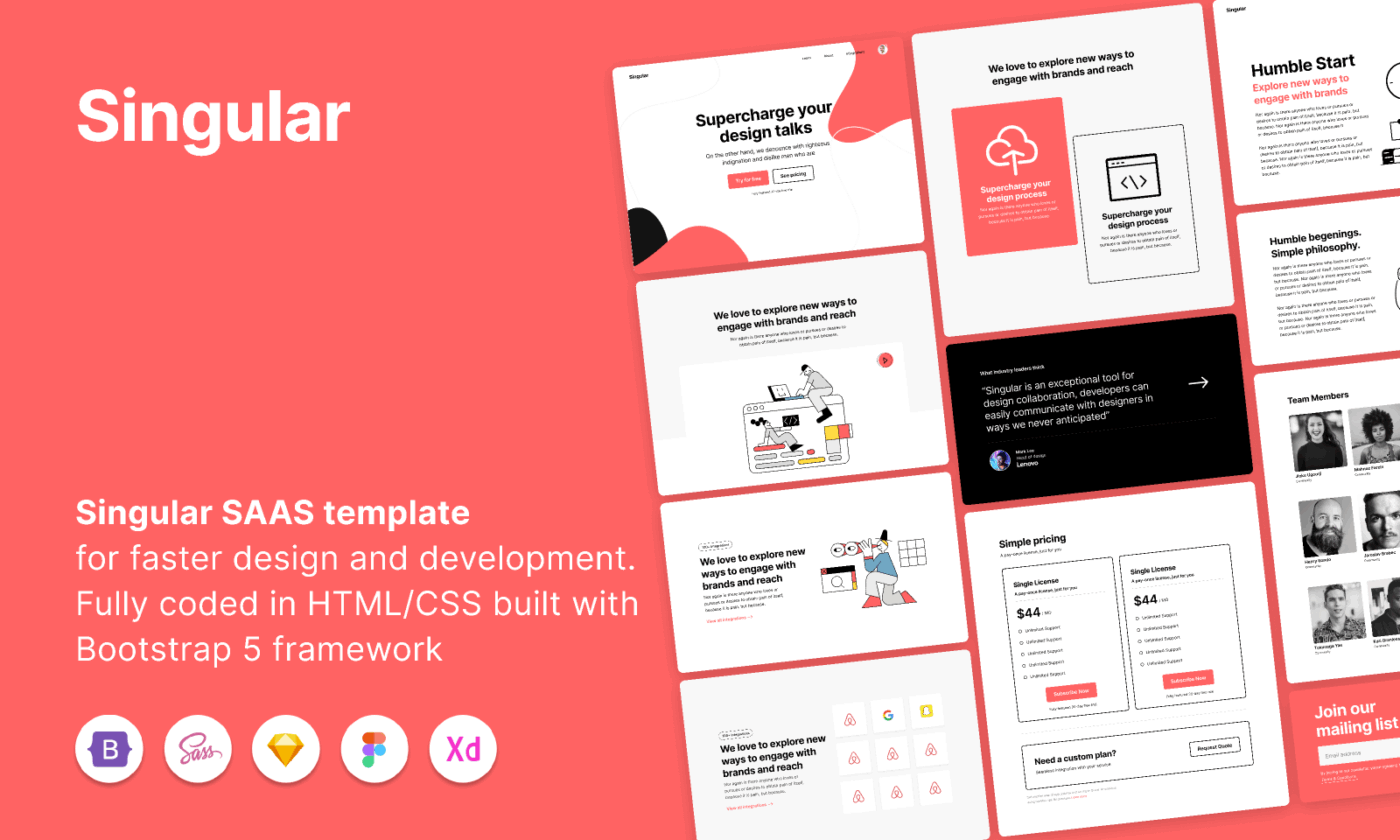 Figma Singular SaaS Website Template: Figma Website Template