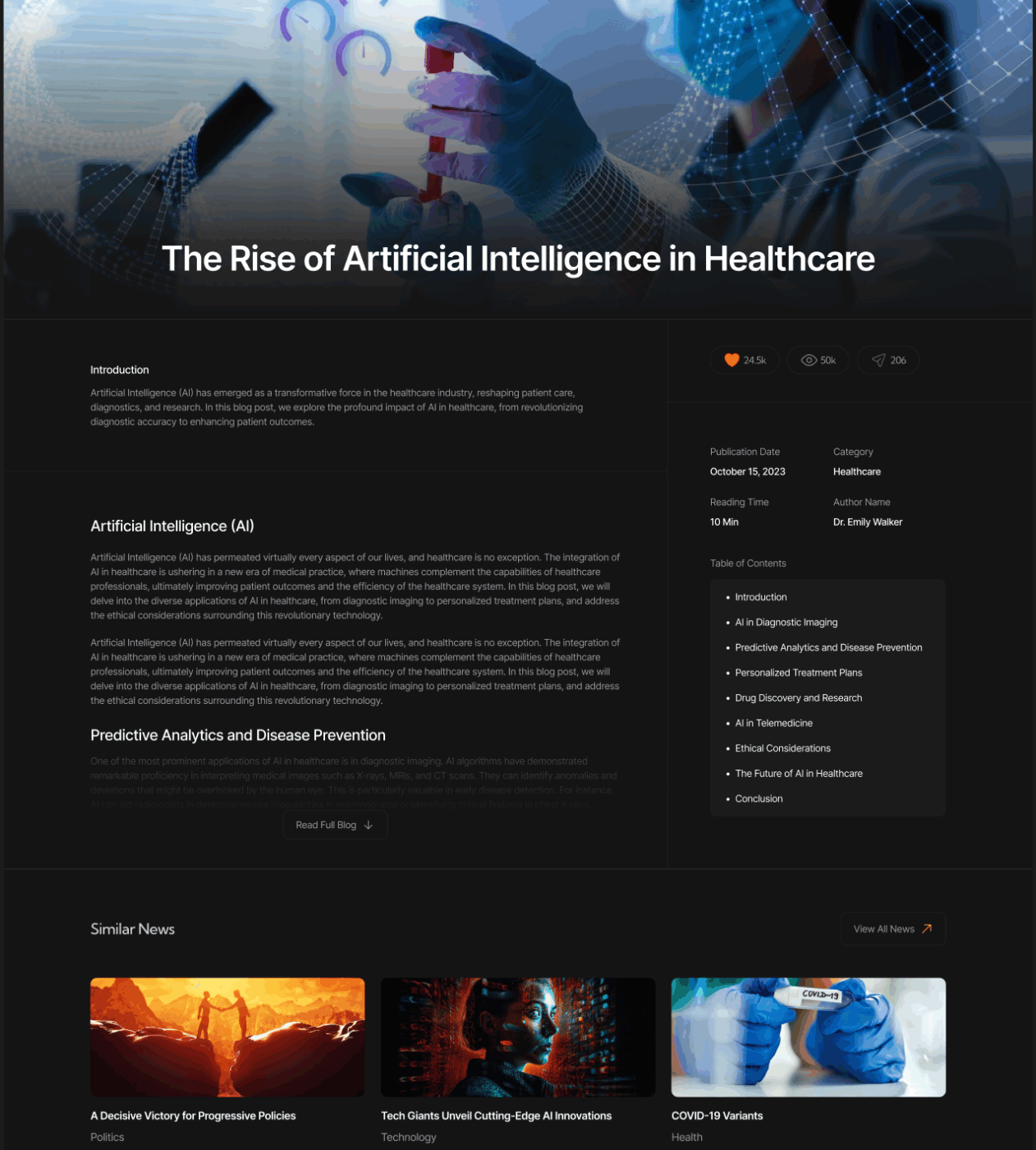 Figma AI Blog Website UI Template : Figma Website Template
