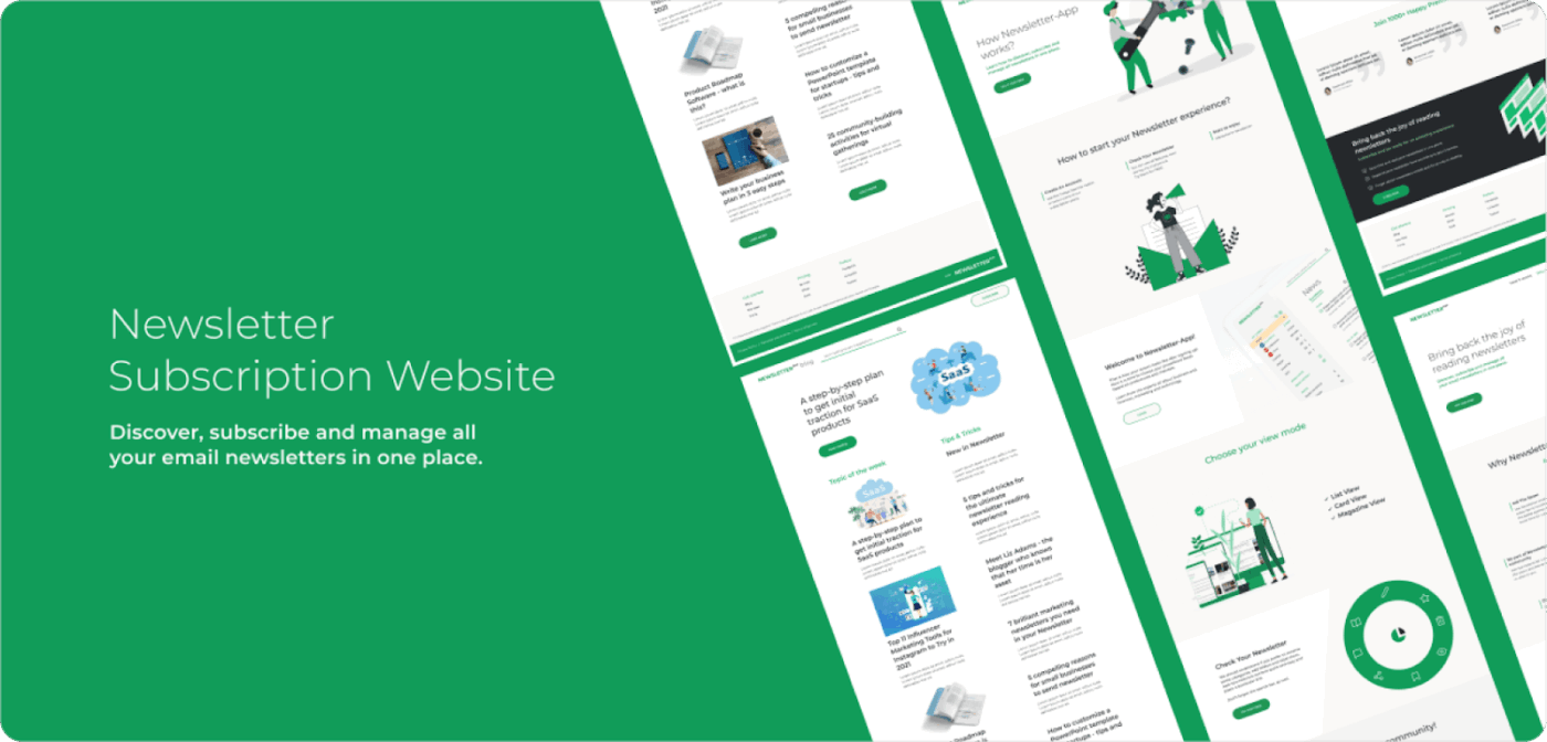 FIgma Newsletter Subscription Website Template: Figma Website Template