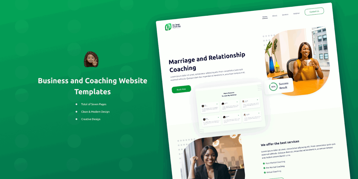 Figma Business and Coaching Website Template : Figma Website Template