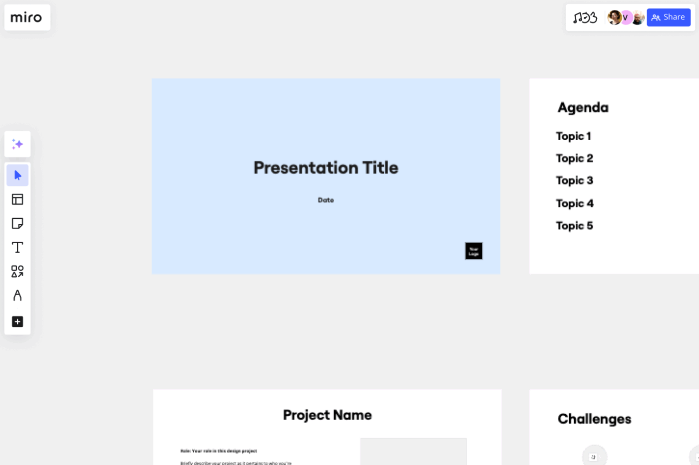 Miro Portfolio Presentation Template : Miro presentation templates