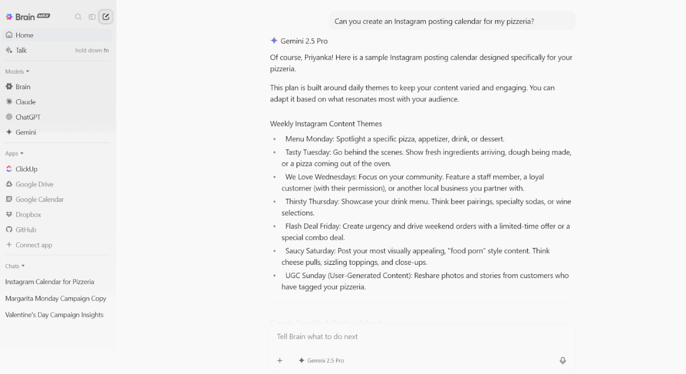 Gemini in ClickUp Brain MAX: Use your initial prompt in any way you want