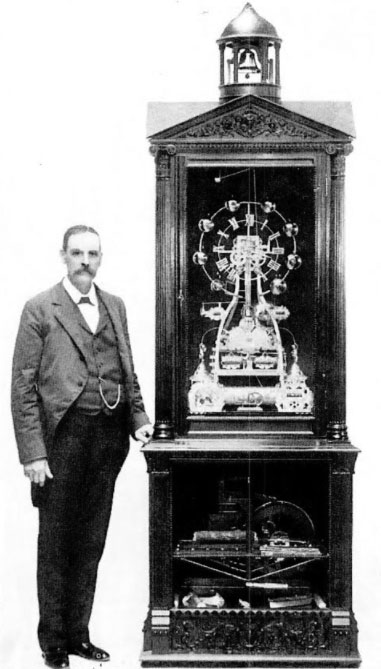 Willard Bundy with the first mechanical time clock