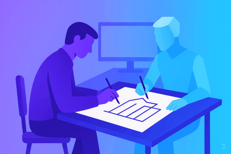 vector graphic showing an illustration of will ai replace architects