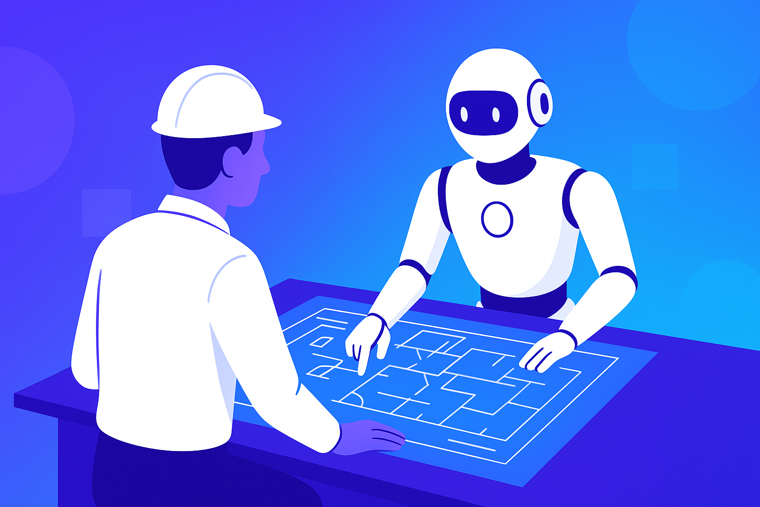 vector graphic showing an illustration of will ai replcae civil engineers