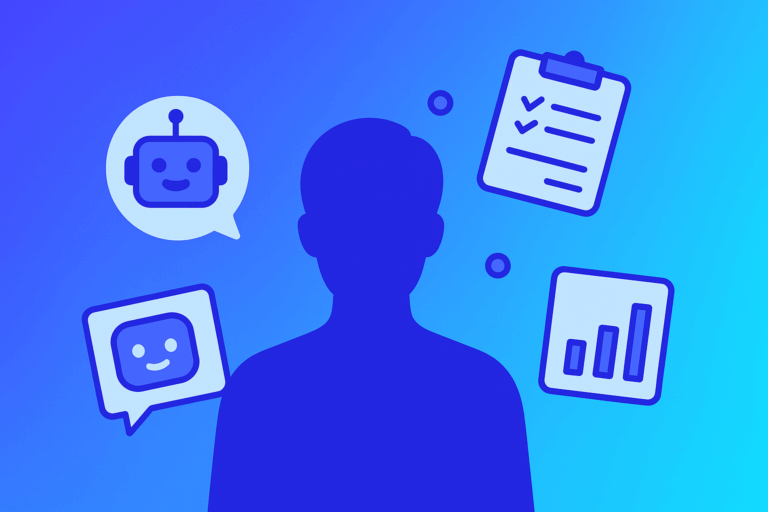 vector graphic showing an illustration will AI replace therapists for the ClickUp blog