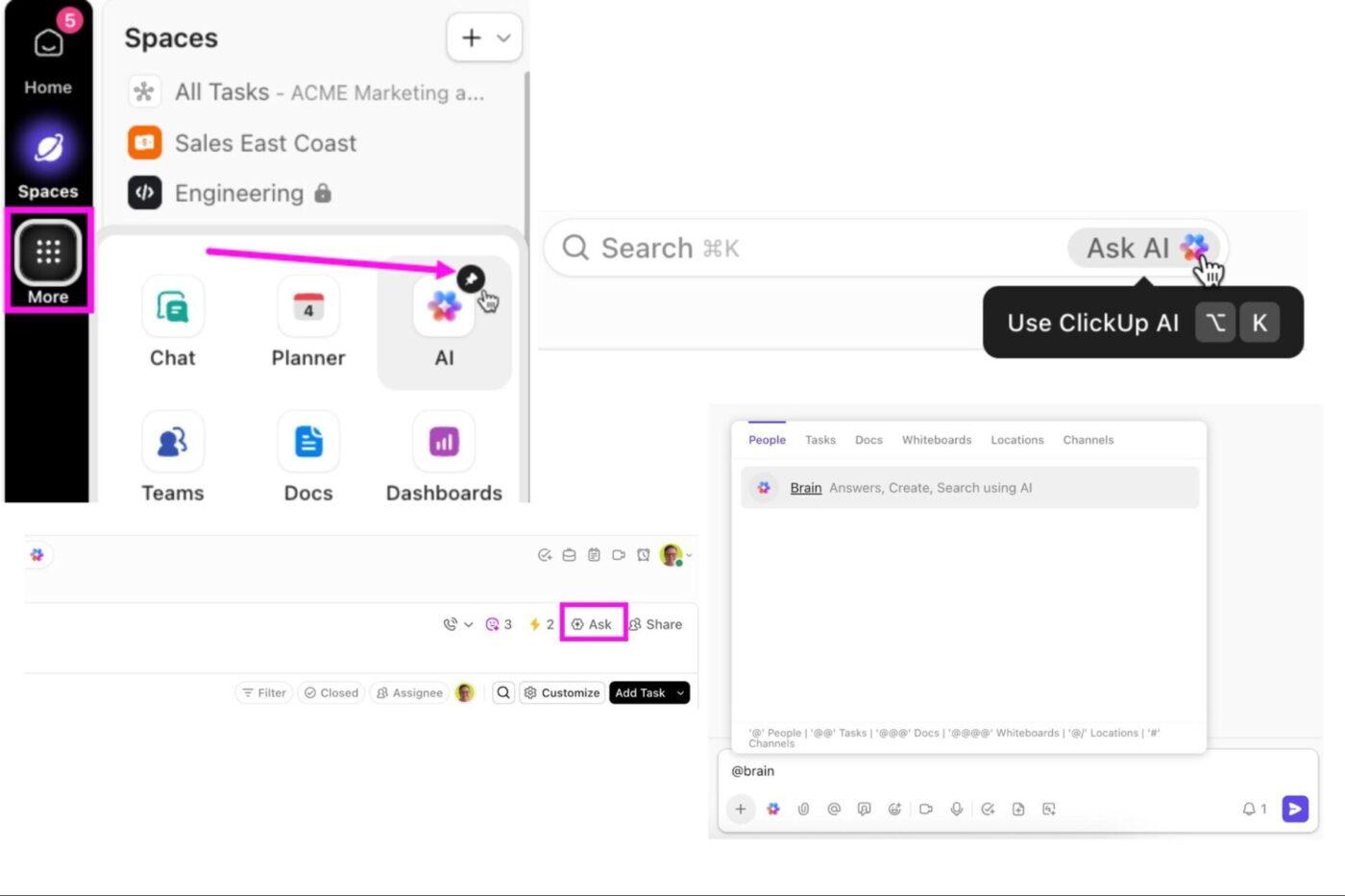 Ask AI in the ClickUp Chrome extension