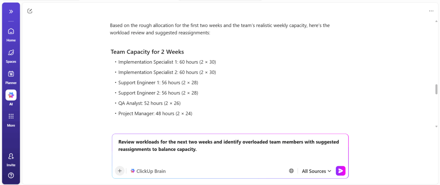 ClickUp Brain: Çalışma Alanı sorularına yanıt veren bağlam farkında AI