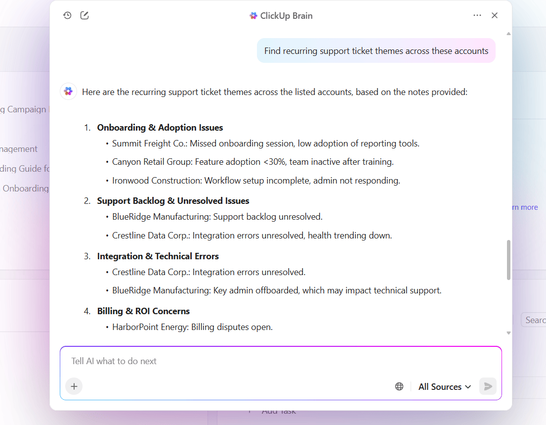 ClickUp Brain: Emphasize your value proposition with actionable tips from AI