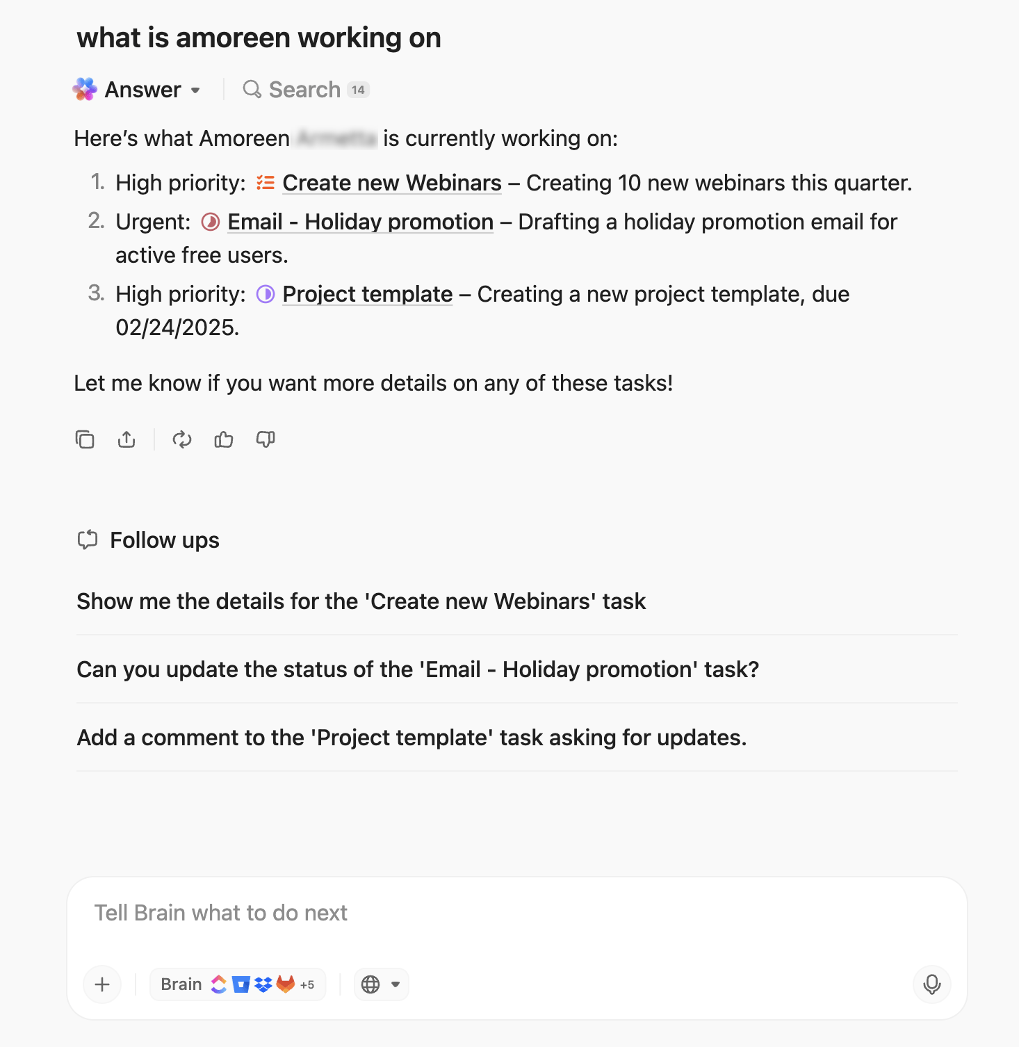 Beralih di antara model AI teratas dari dalam ClickUp menggunakan BrainGPT: Otomatisasi Alur Kerja AI