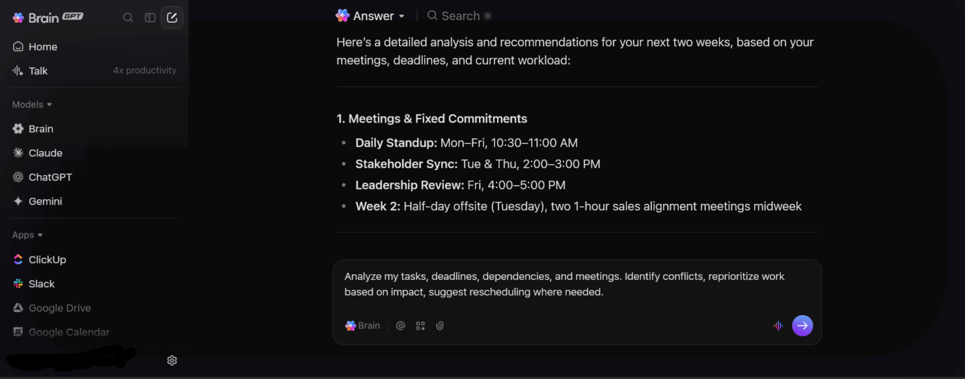 ClickUp BrainGPT: Programınızı gerçek zamanlı olarak optimize edin