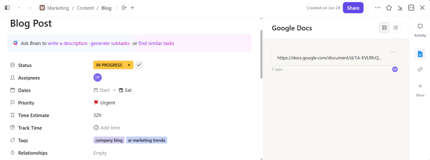 Add tags and due dates to Tasks in ClickUp