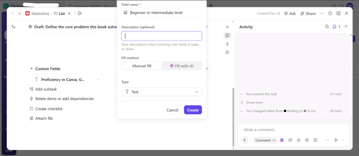 ClickUp Custom Fields: Match work to the right resources using structured skill data