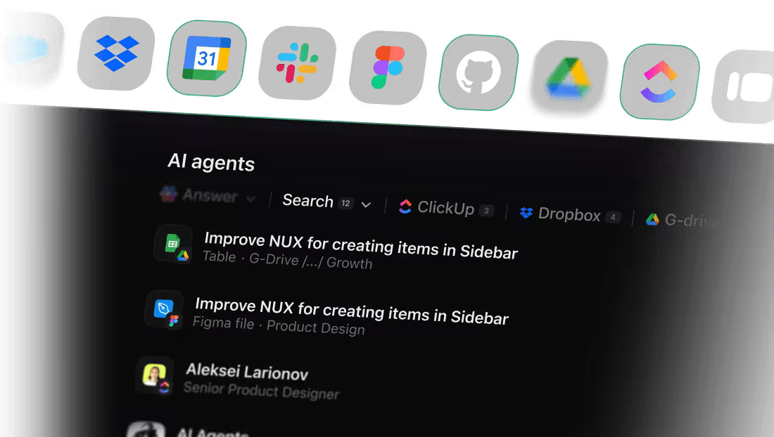ClickUp Enterprise Search: Open settings to provide access to connected apps and navigate seamlessly