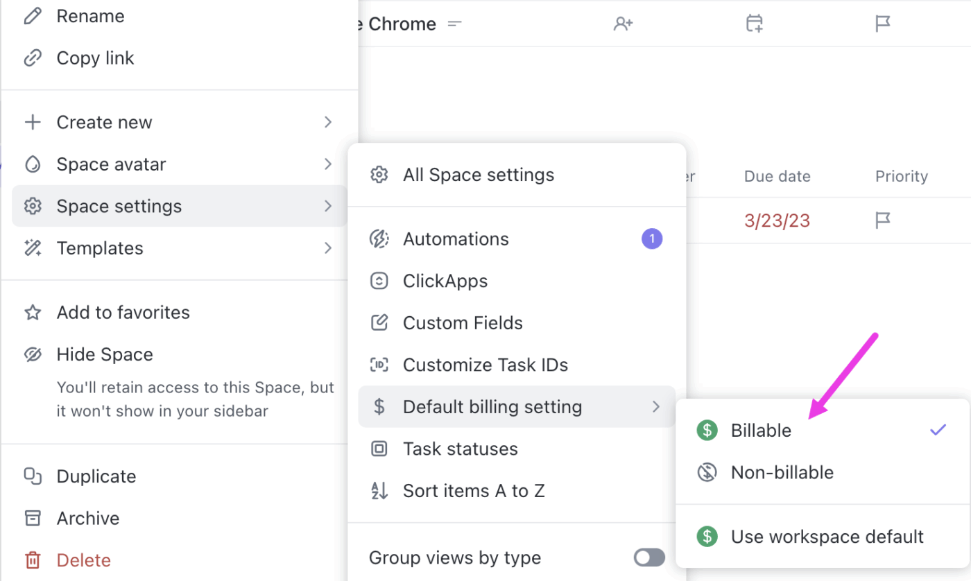 ClickUp Project Time Tracking to help teams separate hours