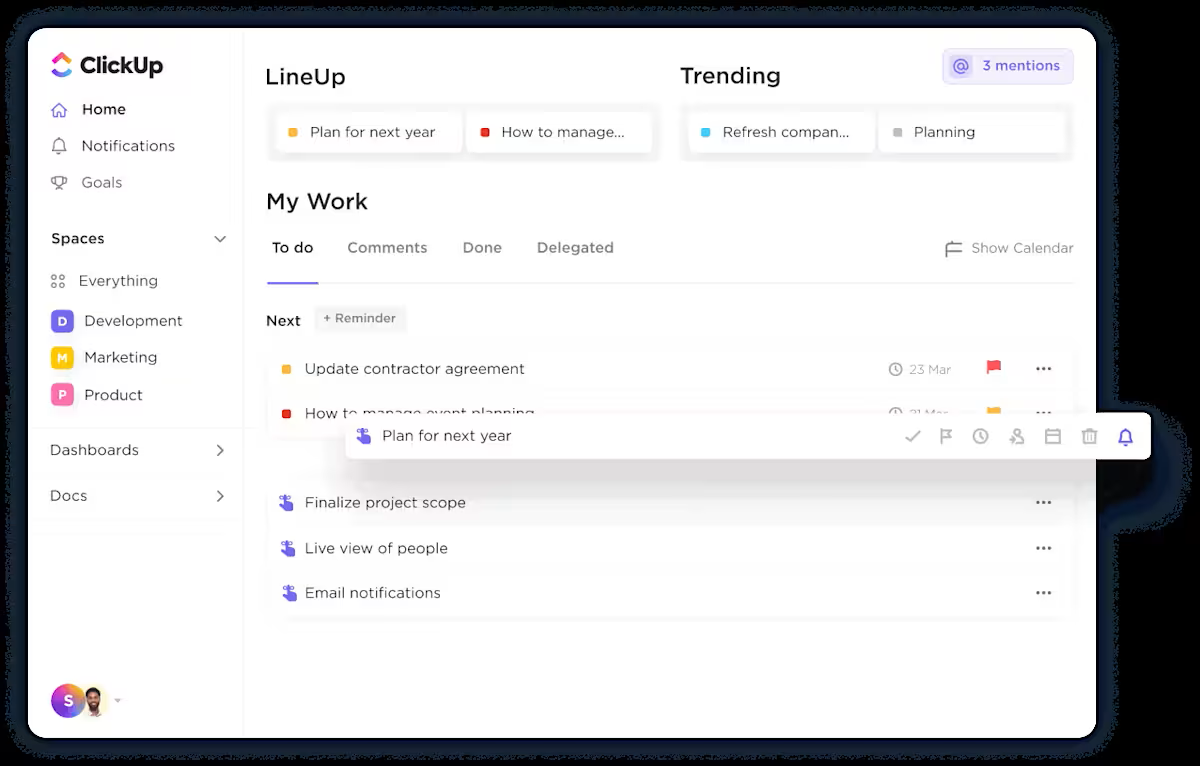 ClickUp Reminders- Debt Payoff Tracker Templates