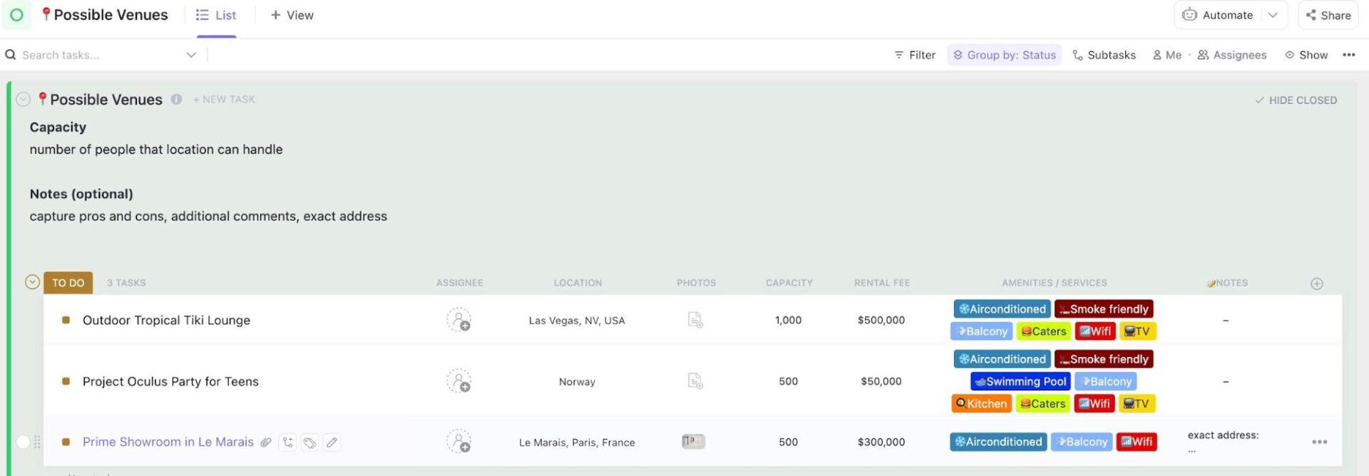 Detailed run of show timeline—crucial for managing live event flow and timing.