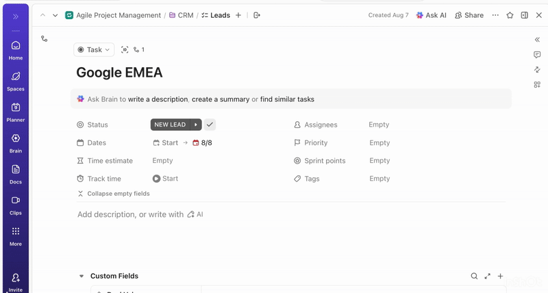 Manage tasks in ClickUp