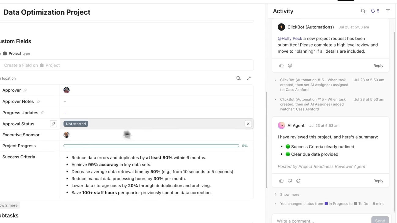 AI agents use case in Tasks