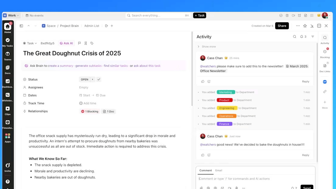 ClickUp Tasks- Product Launch Playbook