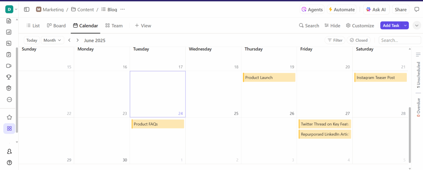 How to Create a Content Calendar in ClickUp (Step-by-Step Guide)