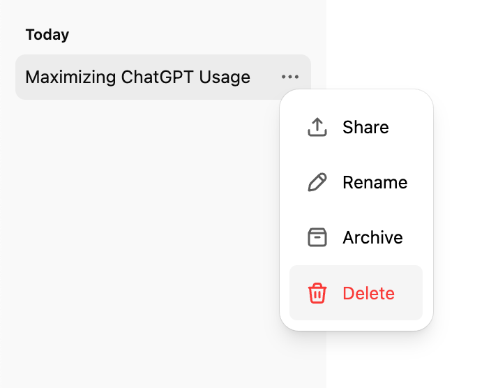 How to delete ChatGPT history for users