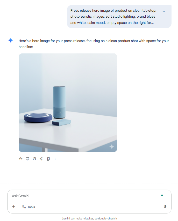 Een persbericht maken – tekst-naar-beeld-prompts