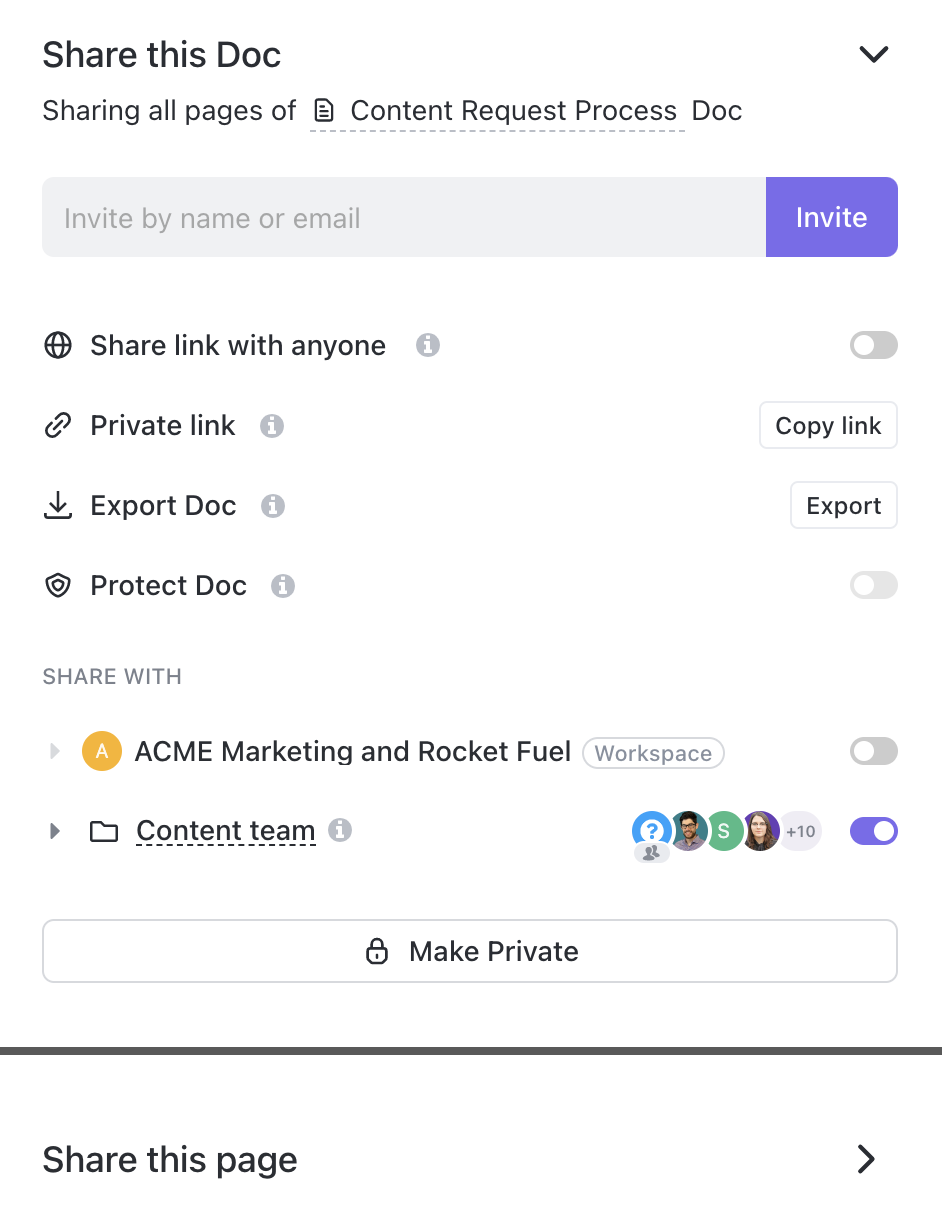 ClickUp Docs: Customize permissions for your documents to ensure safety