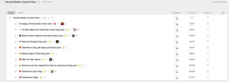 Entertainment Company Social Media Marketing Plan Template by ClickUp