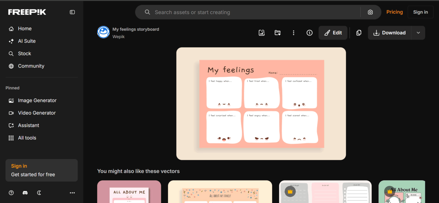 Feelings Tracker Template by Freepik- Mood Tracker Template