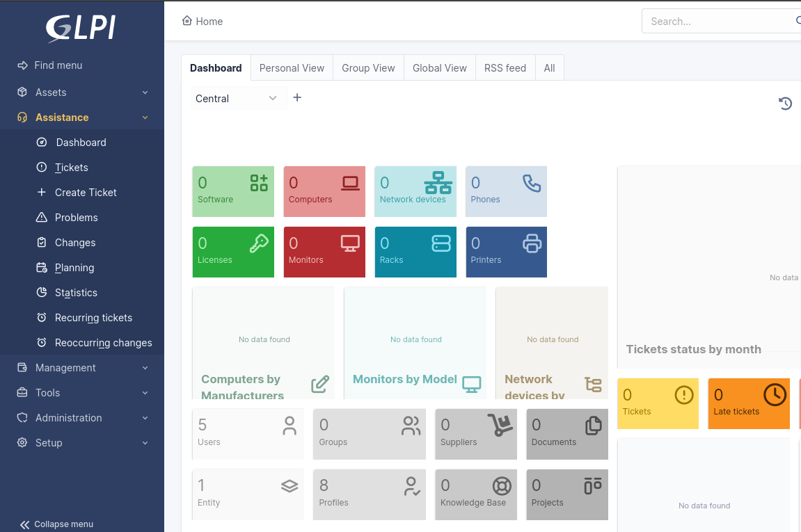 GLPi: ITSM platform managing database team incidents