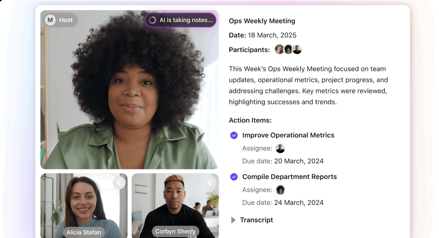 Get automated notes and summaries with ClickUp AI Notetaker