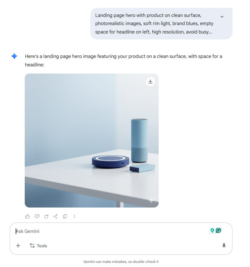Opties voor de hero van de landingspagina - tekst-naar-afbeelding-prompts