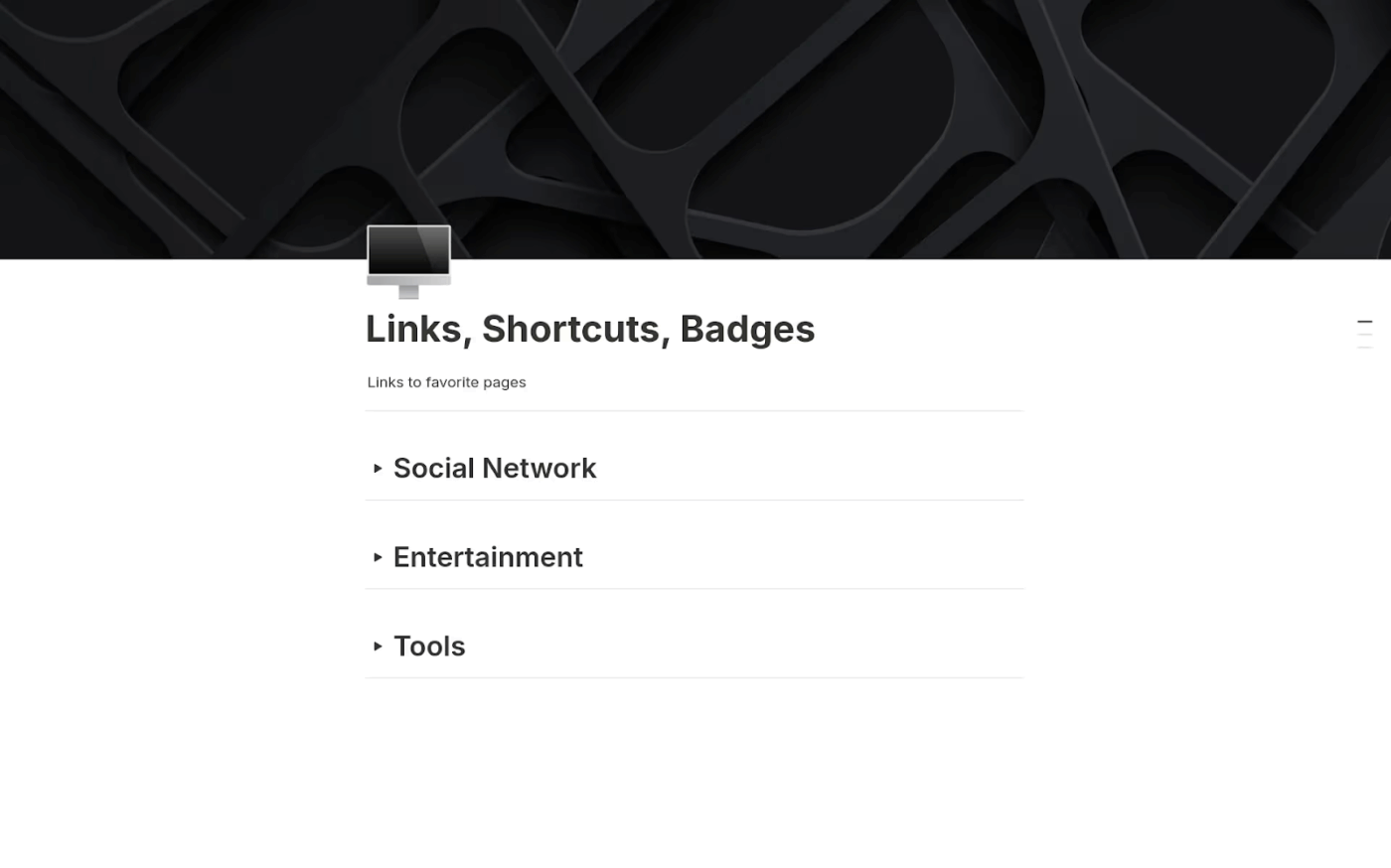 Links, Shortcuts, Badges Template by Notion- notion-social-media-calendar-templates
