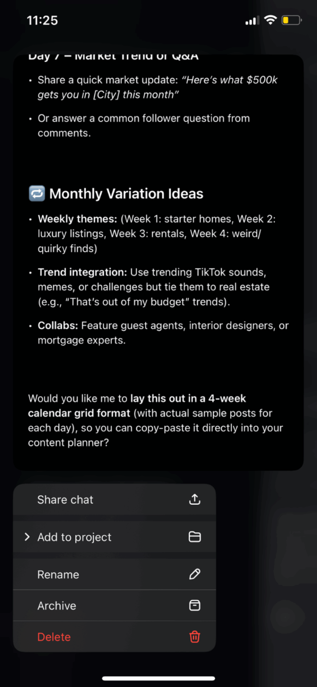 How to delete ChatGPT history and messages