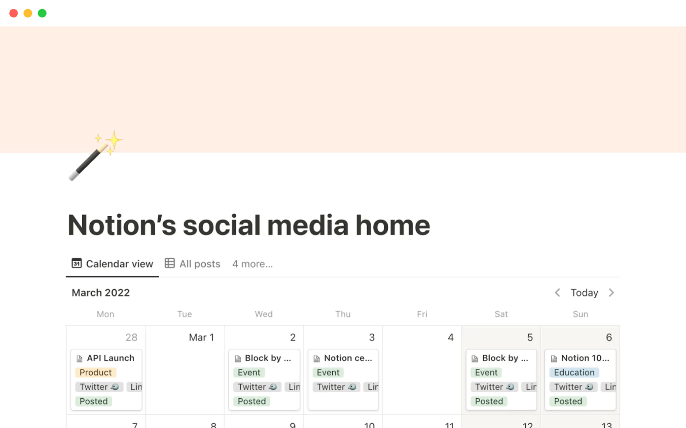 Notion’s Social Media Home- notion-social-media-calendar-templates