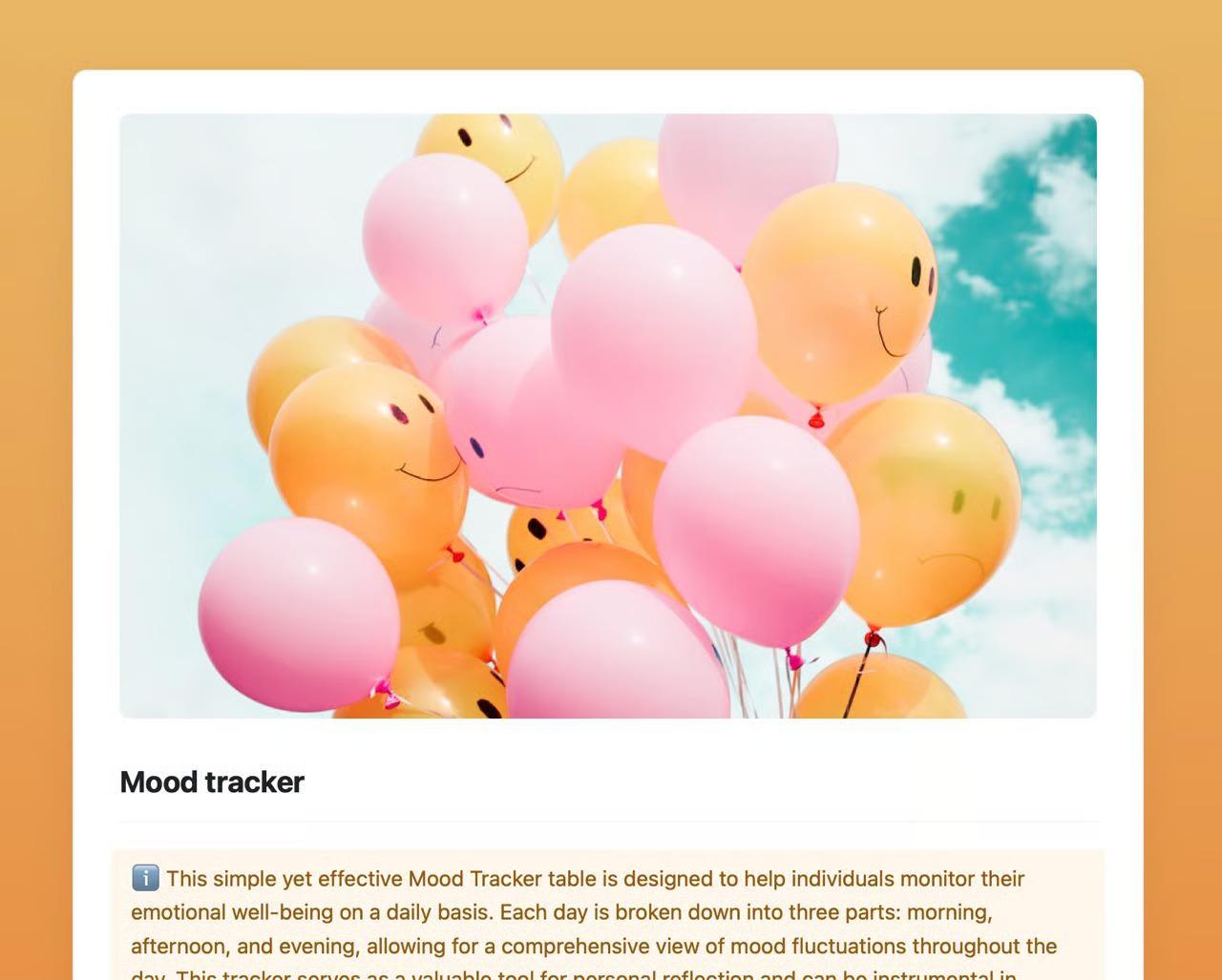 PDF Mood Tracker Template by Craft- Mood Tracker Template