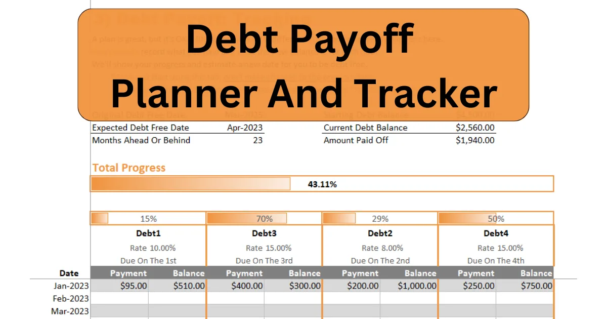 Planner and Tracker Template by The Happy Giraffe- Debt Payoff Tracker Template