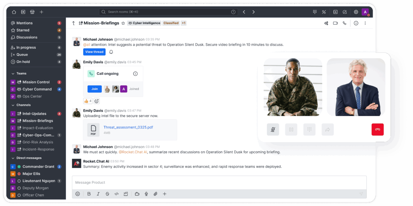 Rocket.Chat: Collaboration tools for enterprise teams and workflow management