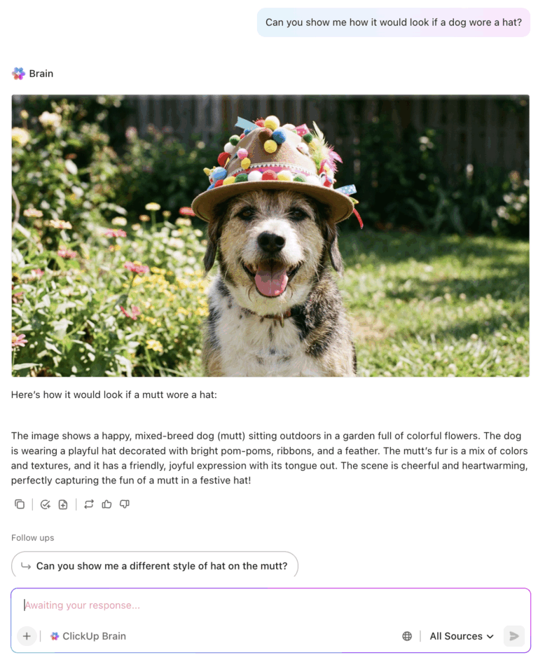 Image generation using ClickUp Brain