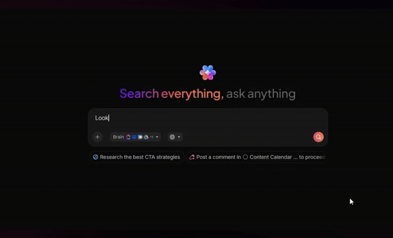 ClickUp Brain MAX search tools