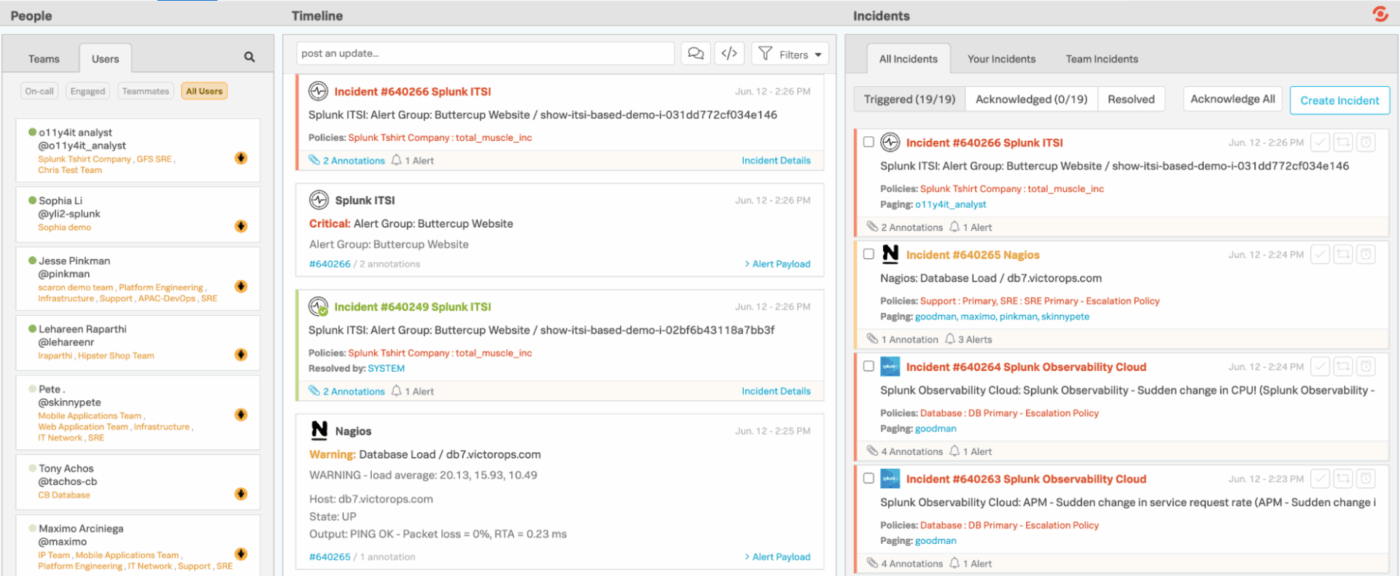 Splunk On-Call: On call platform supporting fast alert routing