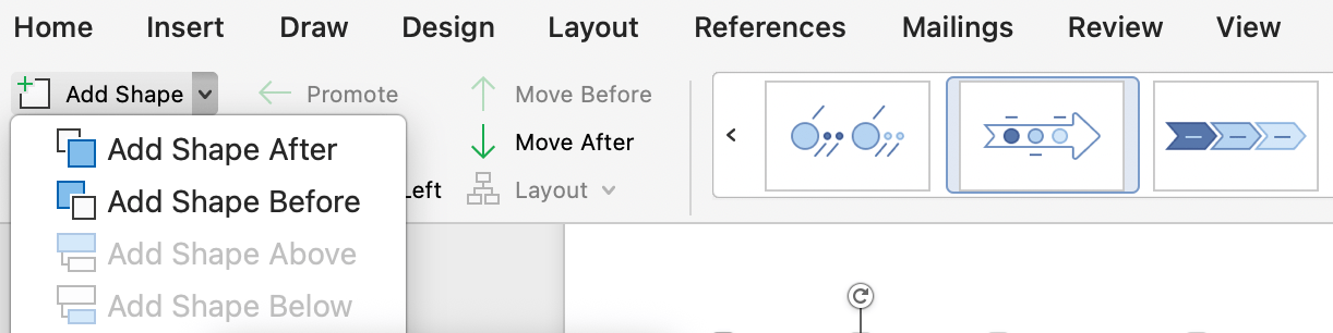 Step 3- Creating a Gantt chart with SmartArt
