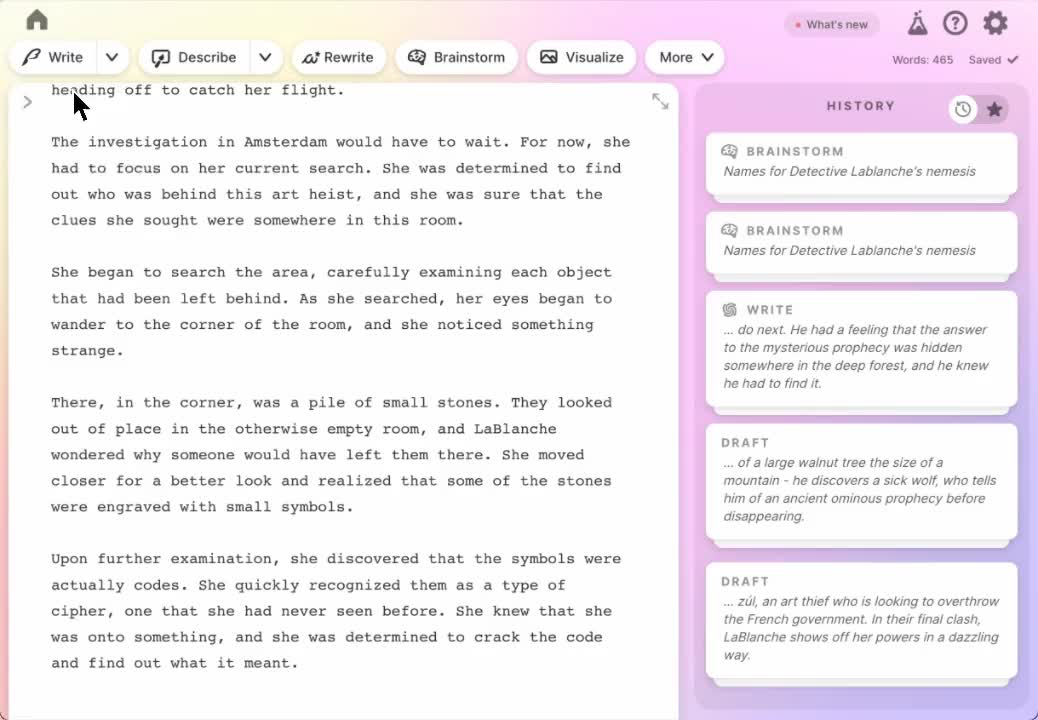 Sudowrite: Creative AI assistant that helps fiction writers expand scenes, refine prose, and overcome writer’s block