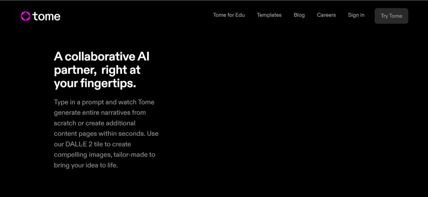 Tome AI- gamma ai alternative