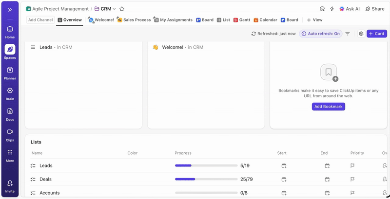 ClickUp Views to view new tasks and more